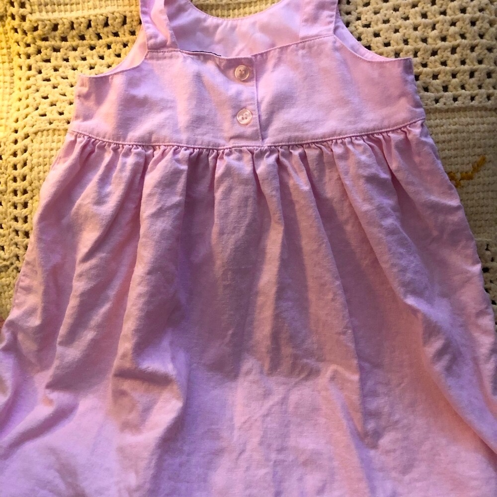 Zoey Soft Pink Floral Embroidery Sleeveless Summer Dress Girl’s Sz 5 Linen Blend - Picture 6 of 12